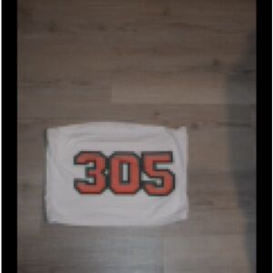 White Tube Top with Red '305' Print